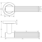 Technical drawing of of Frelan - Venice Antique Brass Lever on rose Sku. JV852AB