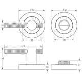 Technical drawing of of Frelan - Jedo Bari Knurled Turns & Releases Satin Brass Sku. JV855SB