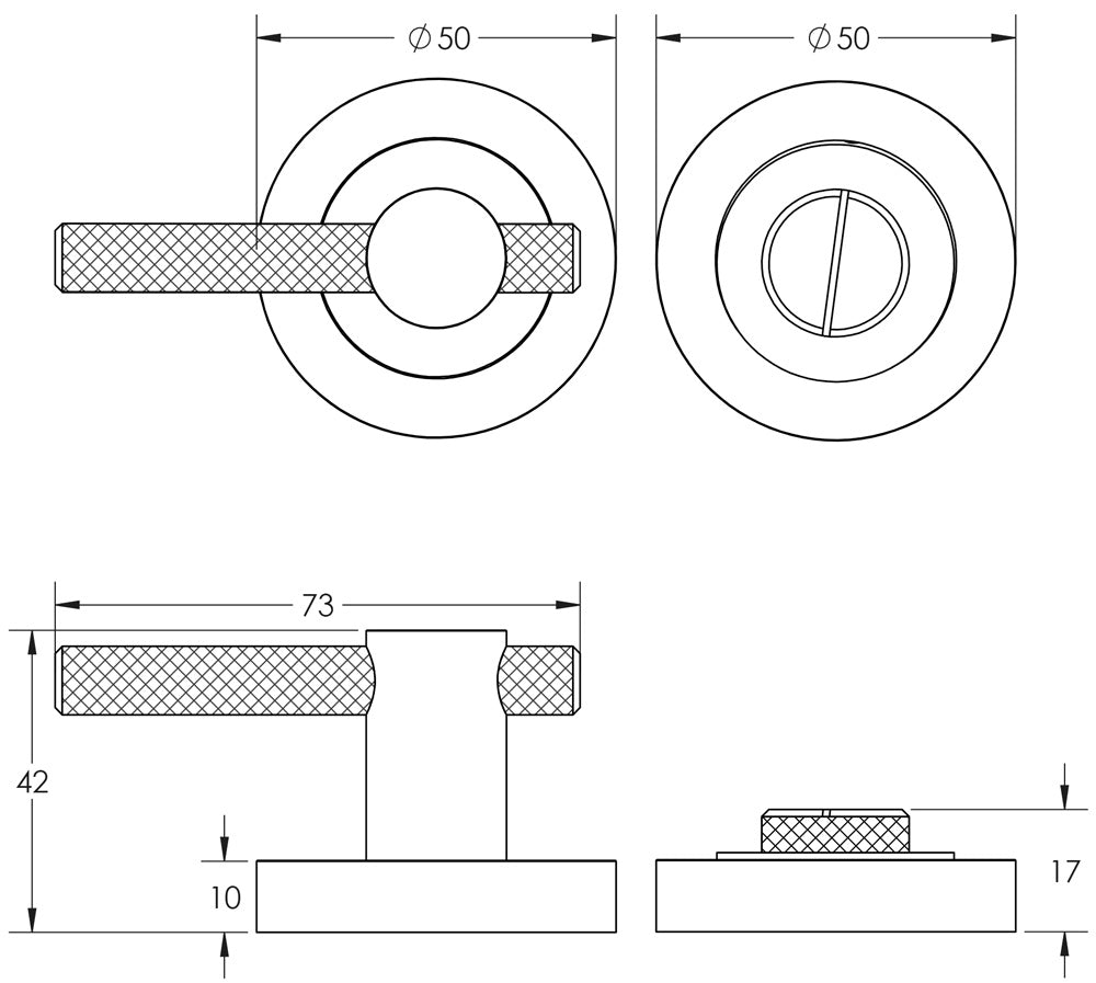 Frelan - Knurled Easy Turn & Release - Black Nickel