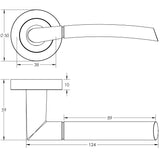 Technical drawing of of Frelan - Lorenzo Door Handle on Rose Polished Chrome/Satin Chrome Sku. JV861PCSC