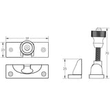 Technical drawing of of Frelan - Jedo Brighton Fasteners 55mm Polished Brass Sku. JV88PB