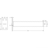 Technical drawing of of Frelan - Jedo Concealed Door Closer with Rectangular Plate 140mm Nickel Plated Sku. JW900NP