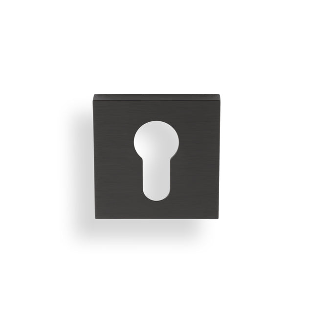 High quality image of Valli Euro Profile Push-on Square Rosette Escutcheon - Dark Bronze PVD| Sku. K1101SQEDPVD |Trade Door Handles.