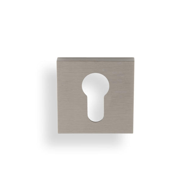 High quality image of Valli Euro Profile Push-on Square Rosette Escutcheon - Satin Nickel PVD| Sku. K1101SQSNPVD |Trade Door Handles.