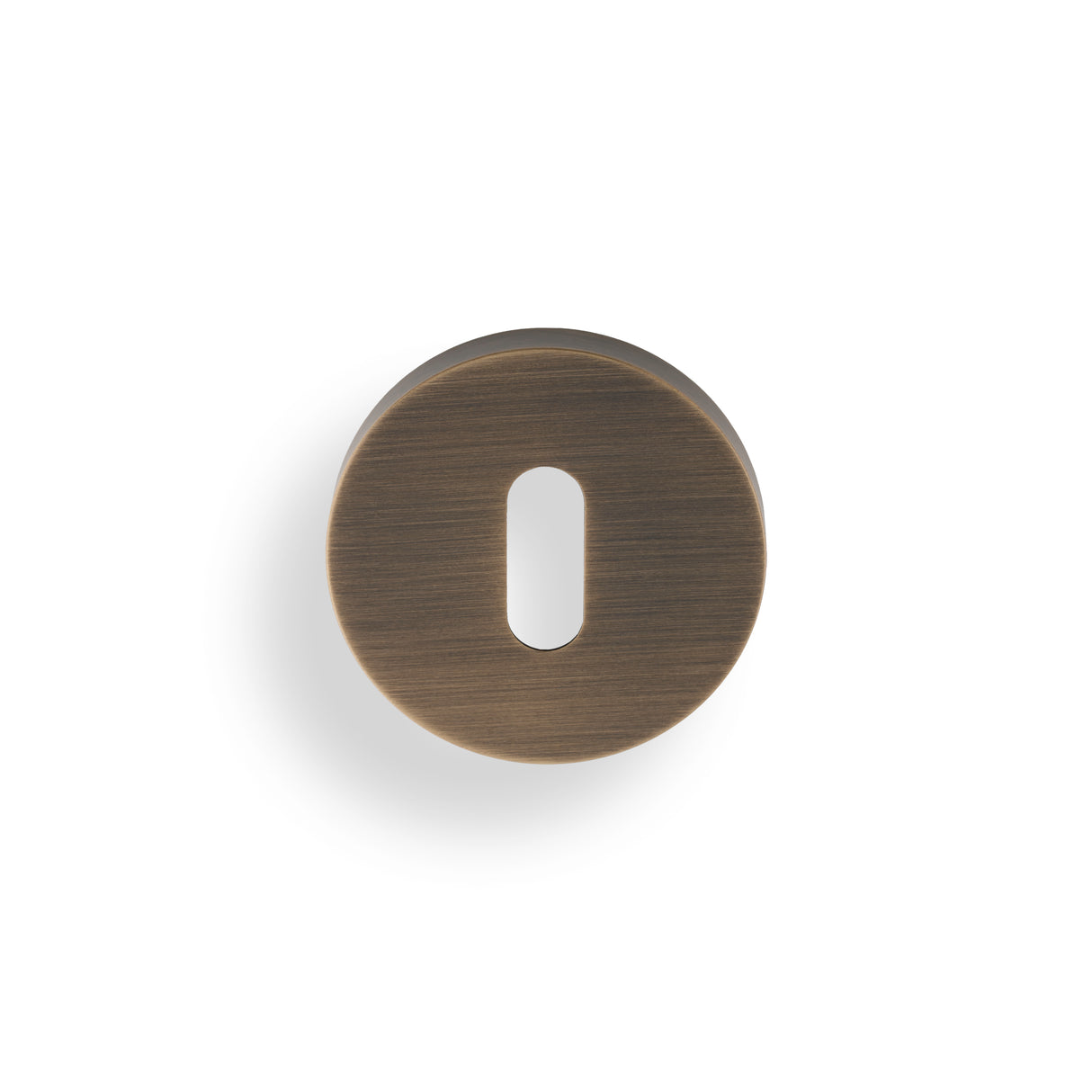 High quality image of Valli Lock Profile Push-on Round Rosette Escutcheon - Antique Brass| Sku. K1103AB |Trade Door Handles.