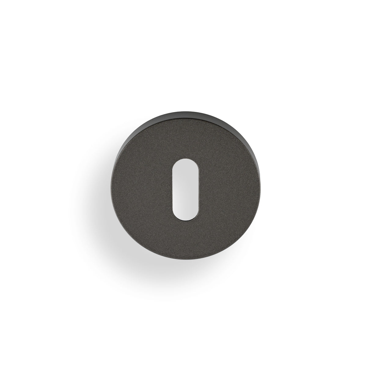 High quality image of Valli Lock Profile Push-on Round Rosette Escutcheon - Anthracite| Sku. K1103ANT |Trade Door Handles.