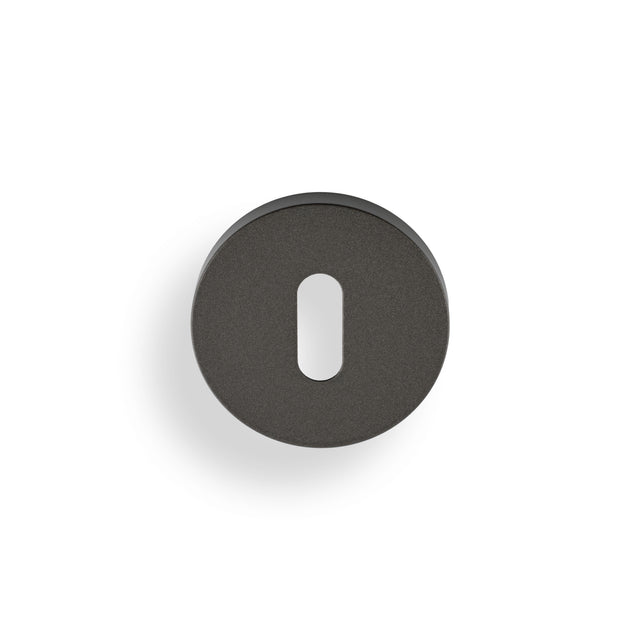 High quality image of Valli Lock Profile Push-on Round Rosette Escutcheon - Anthracite| Sku. K1103ANT |Trade Door Handles.