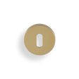 High quality image of Valli Lock Profile Push-on Round Rosette Escutcheon - Polished Brass PVD| Sku. K1103PBPVD |Trade Door Handles.
