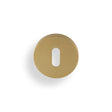 High quality image of Valli Lock Profile Push-on Round Rosette Escutcheon - Satin Brass PVD| Sku. K1103SBPVD |Trade Door Handles.