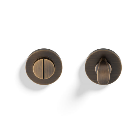 High quality image of Valli Turn & Release Screw-on Round Rosette - Antique Brass| Sku. K1104AB |Trade Door Handles.
