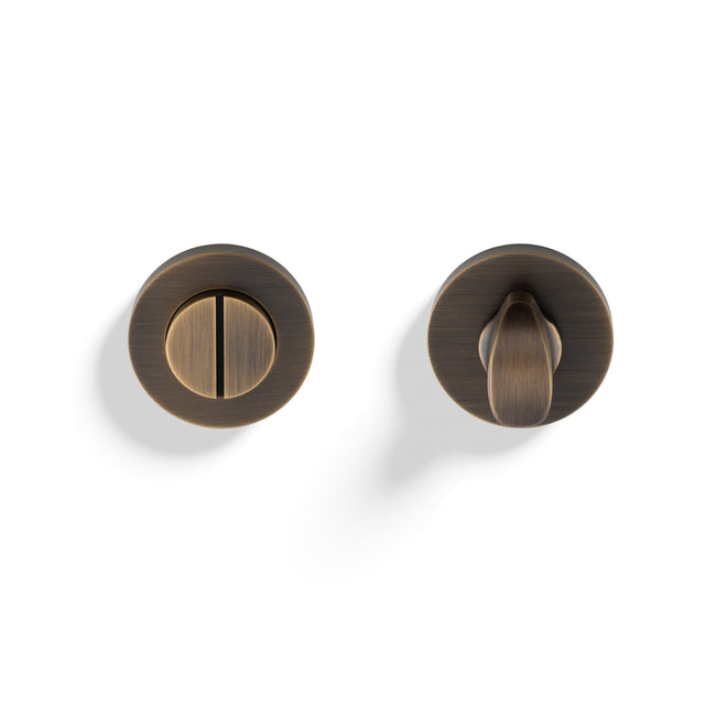 High quality image of Valli Turn & Release Screw-on Round Rosette - Antique Brass| Sku. K1104AB |Trade Door Handles.