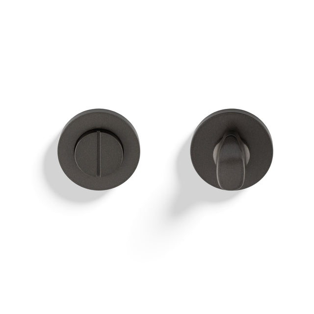 High quality image of Valli Turn & Release Screw-on Round Rosette - Anthracite| Sku. K1104ANT |Trade Door Handles.