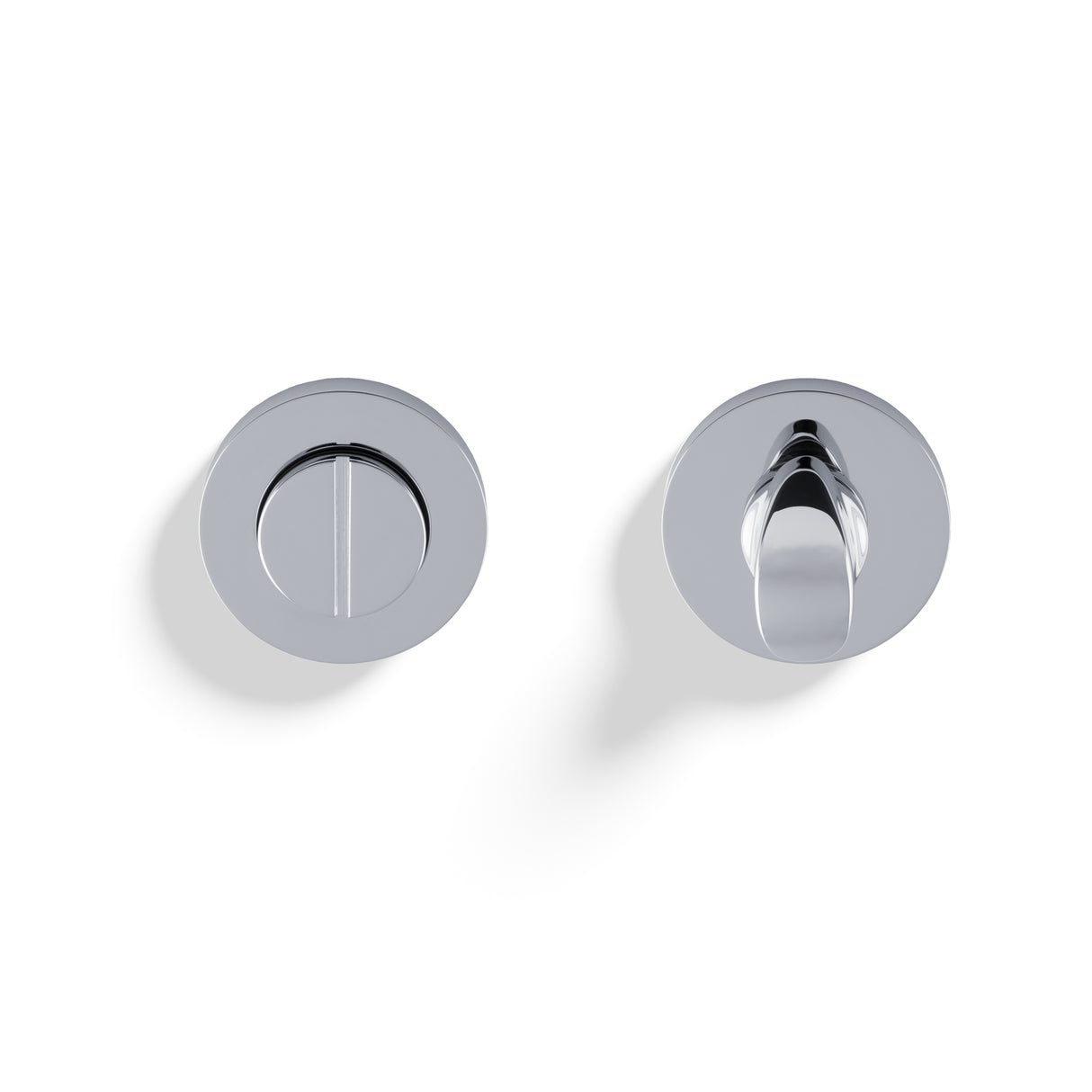 High quality image of Valli Turn & Release Screw-on Round Rosette - Polished Chrome PVD| Sku. K1104PCPVD |Trade Door Handles.