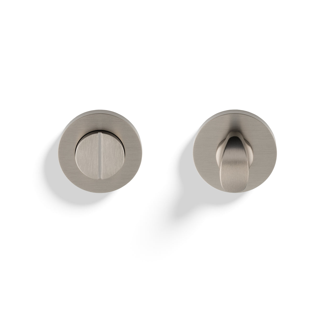 High quality image of Valli Turn & Release Screw-on Round Rosette - Satin Nickel PVD| Sku. K1104SNPVD |Trade Door Handles.