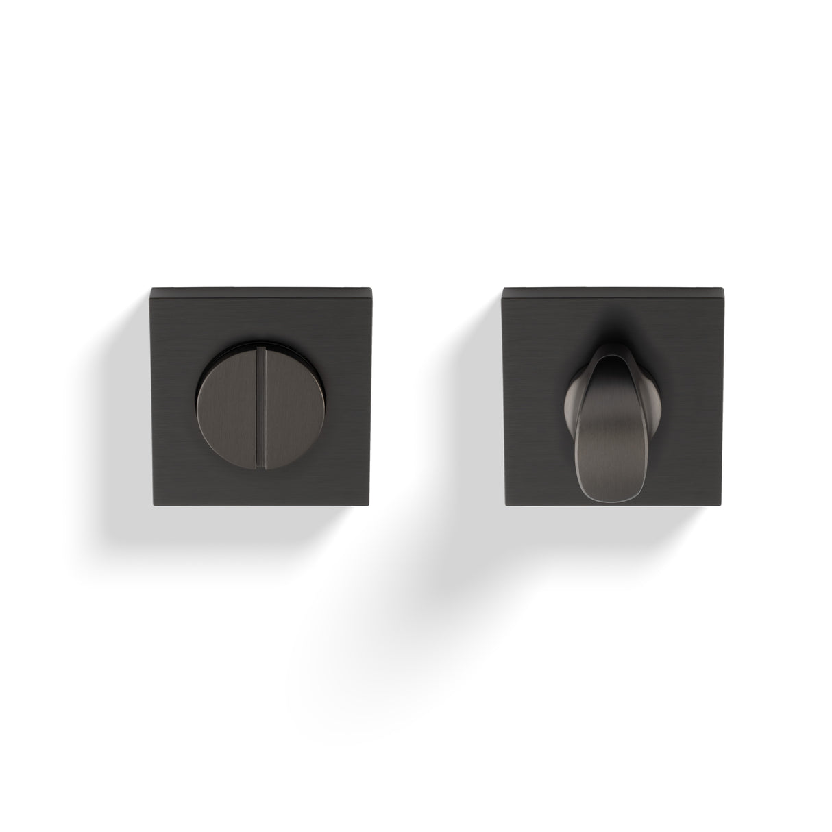 High quality image of Valli Turn & Release Push-on Square Rosette - Dark Bronze PVD| Sku. K1104SQEDPVD |Trade Door Handles.
