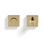 High quality image of Valli Turn & Release Push-on Square Rosette - Polished Brass PVD| Sku. K1104SQPBPVD |Trade Door Handles.
