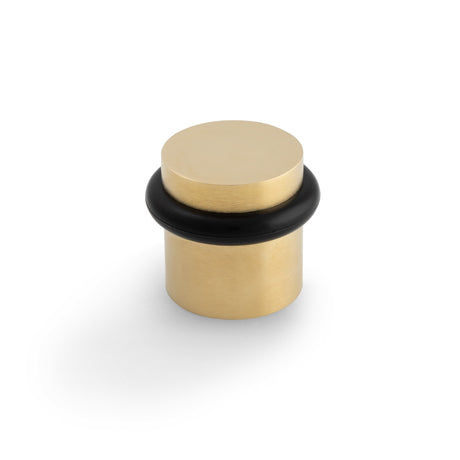 High quality image of Valli 38 x 35mm - Floor Mounted Plain Doorstop - Concealed Fix - Satin Brass PVD| Sku. K1300SBPVD |Trade Door Handles.