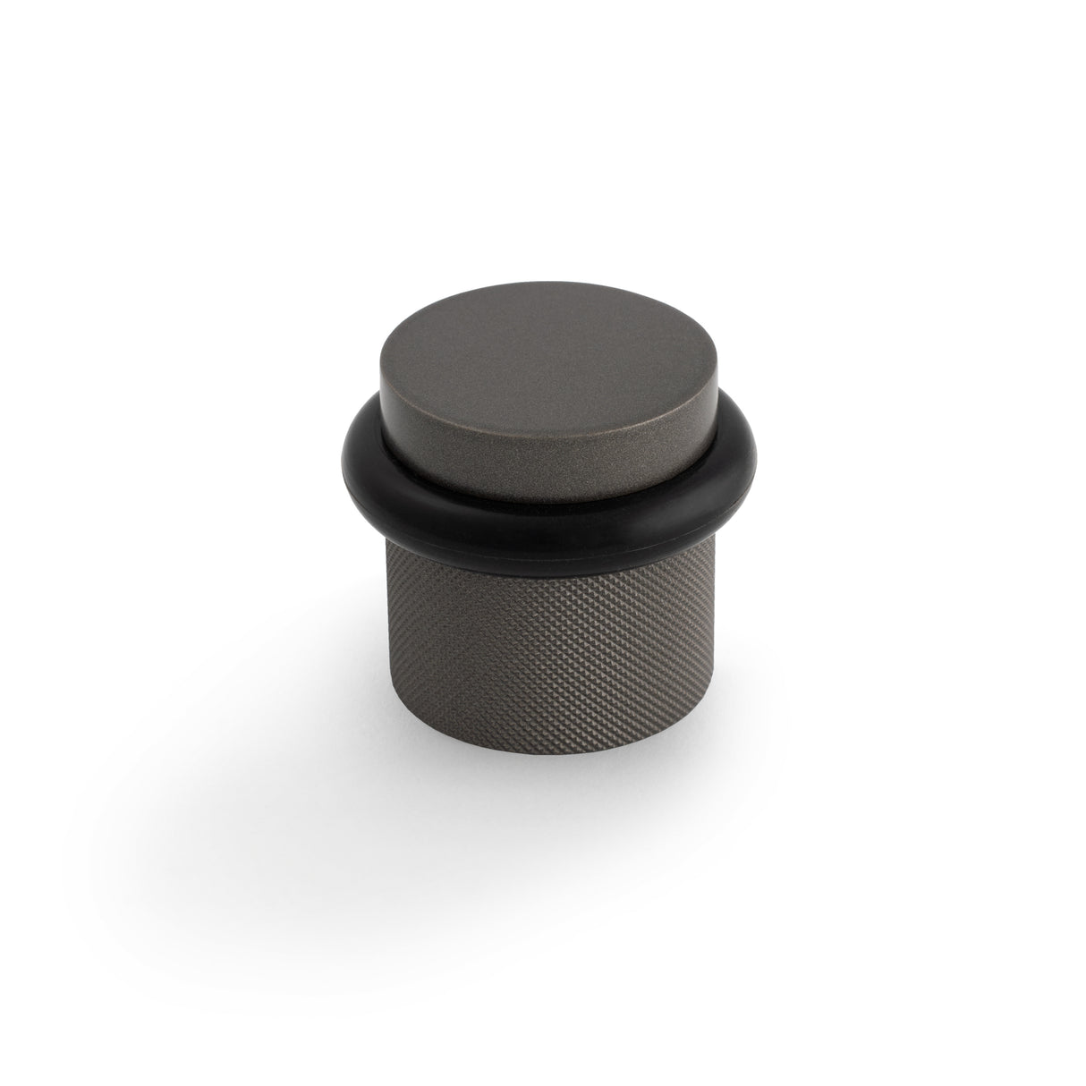 High quality image of Valli 38 x 35mm - Floor Mounted Knurled Doorstop - Concealed Fix - Anthracite| Sku. K1301ANT |Trade Door Handles.