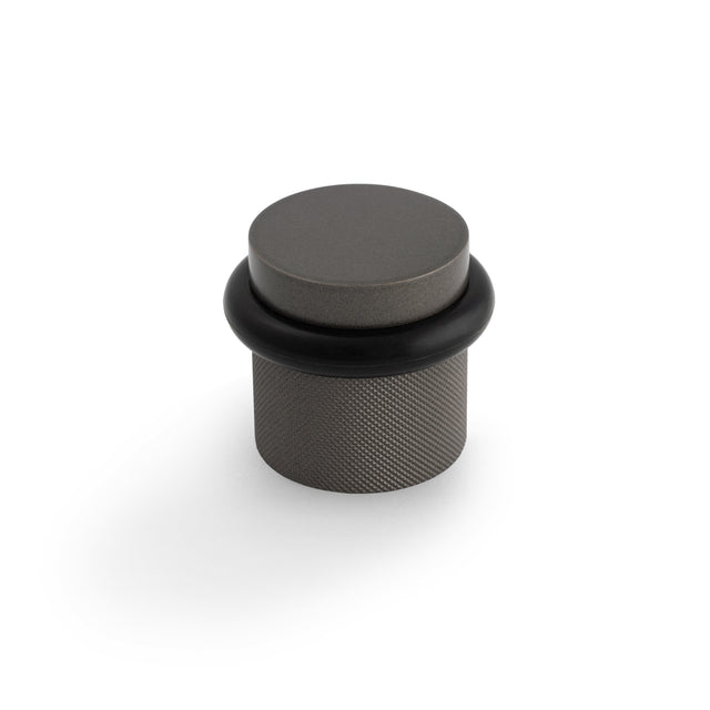 High quality image of Valli 38 x 35mm - Floor Mounted Knurled Doorstop - Concealed Fix - Anthracite| Sku. K1301ANT |Trade Door Handles.
