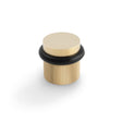High quality image of Valli 38 x 35mm - Floor Mounted Knurled Doorstop - Concealed Fix - Satin Brass PVD| Sku. K1301SBPVD |Trade Door Handles.