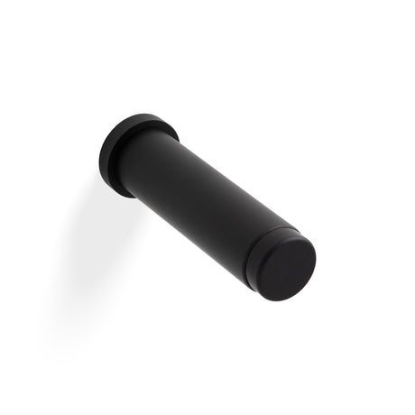 High quality image of Valli 76 x 20mm - Wall Mounted Plain Doorstop on Rose - Concealed Fix - Matt Black PVD| Sku. K1400MBPVD |Trade Door Handles.
