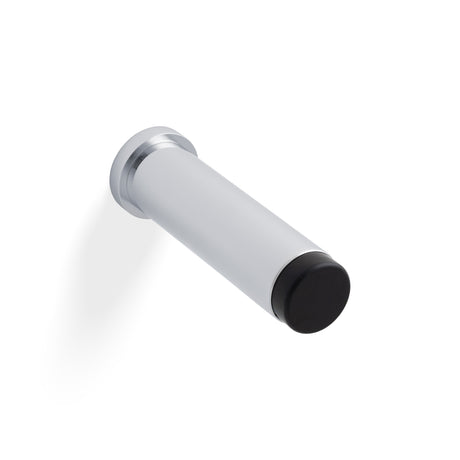 High quality image of Valli 76 x 20mm - Wall Mounted Plain Doorstop on Rose - Concealed Fix - Polished Chrome PVD| Sku. K1400PCPVD |Trade Door Handles.