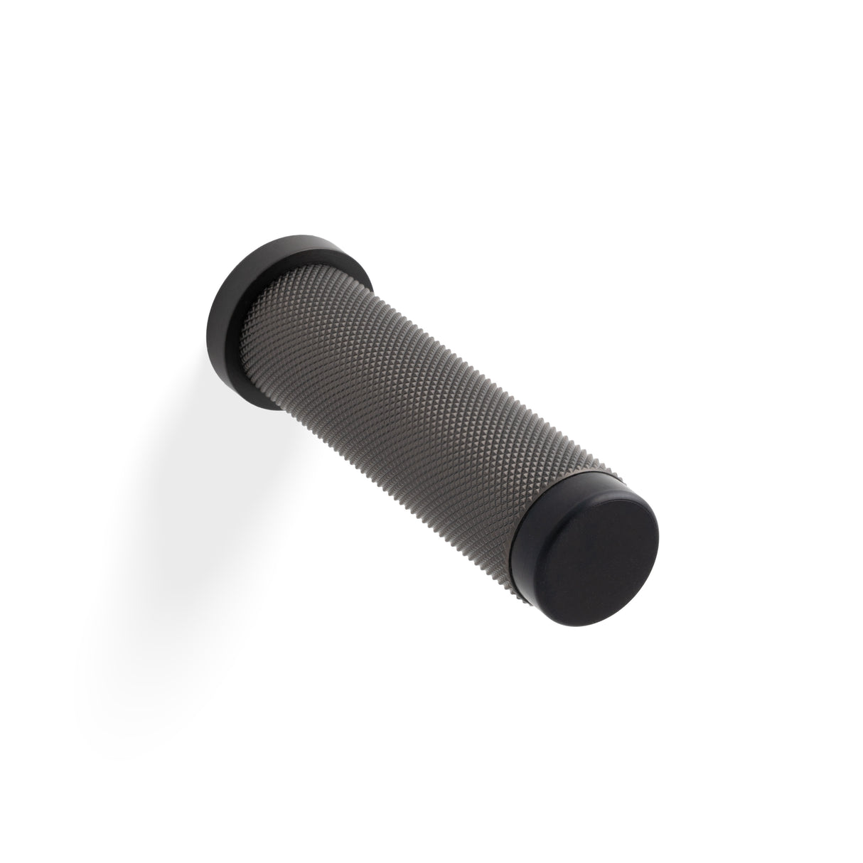 High quality image of Valli 76 x 20mm - Wall Mounted Knurled Doorstop on Rose - Concealed Fix - Dark Bronze PVD| Sku. K1401EDPVD |Trade Door Handles.