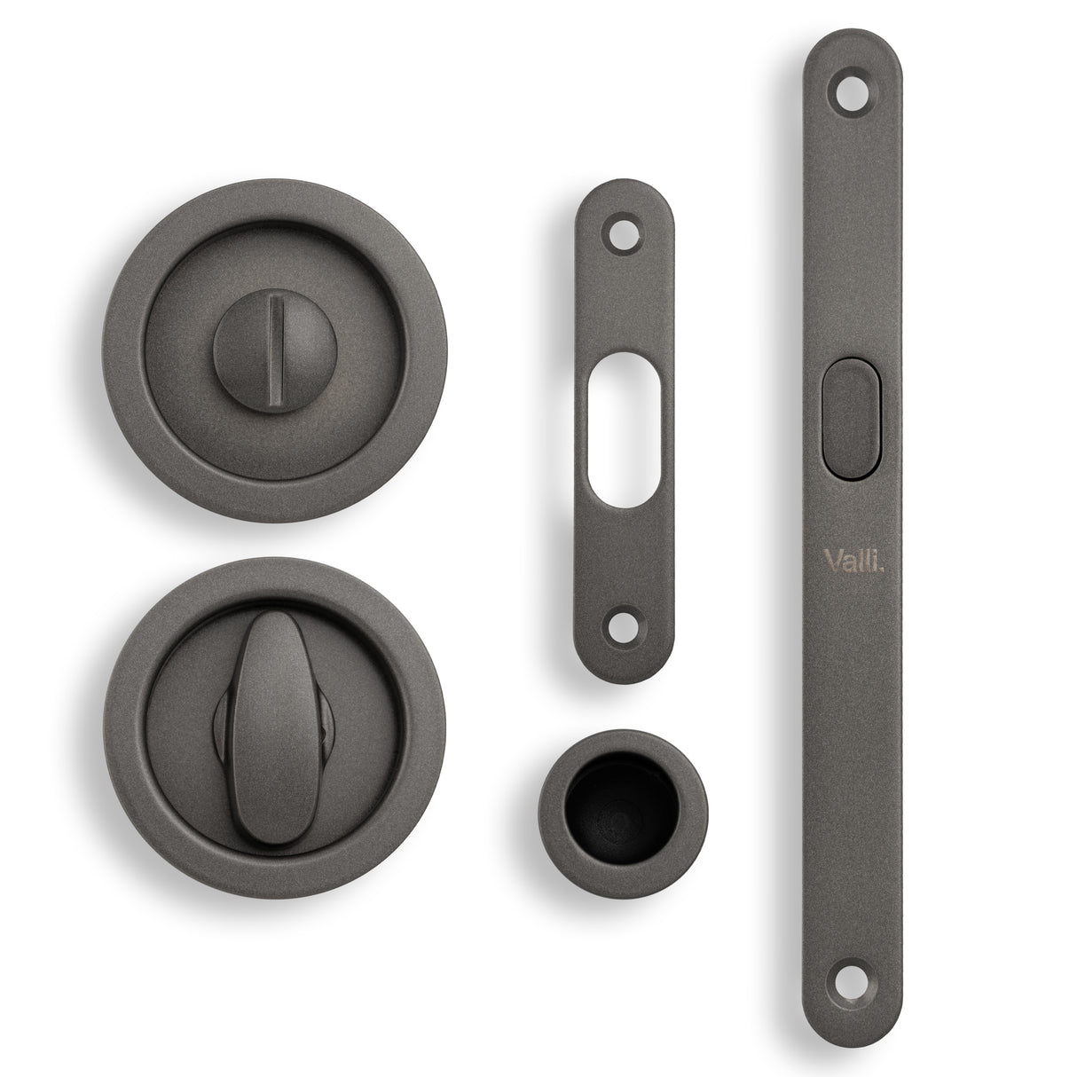 High quality image of Valli Radius Sliding Door Set - Anthracite| Sku. K1500ANT |Trade Door Handles.
