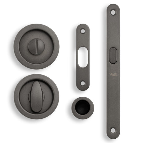 High quality image of Valli Radius Sliding Door Set - Anthracite| Sku. K1500ANT |Trade Door Handles.