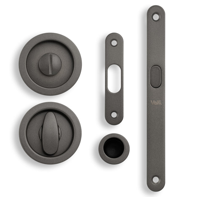 High quality image of Valli Radius Sliding Door Set - Anthracite| Sku. K1500ANT |Trade Door Handles.
