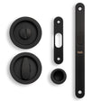 High quality image of Valli Radius Sliding Door Set - Matt Black PVD| Sku. K1500MBPVD |Trade Door Handles.