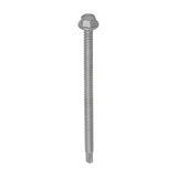 This is an image of Timco - Metal Construction Light Section Screws - Hex - Self-Drilling - Exterior - Silver Organic 5.5 x 100mm - (100 PCS Box) L100B