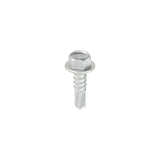 This is an image of Timco - Metal Construction Light Section Screws - Hex - Self-Drilling - Exterior - Silver Organic 5.5 x 19mm - (100 PCS Box) L19B