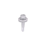 This is an image of Timco - Metal Construction Light Section Screws - Hex - EPDM Washer - Self-Drilling - Exterior - Silver Organic 5.5 x 25mm - (100 PCS Box) L25W16B