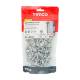 This is an image of Timco - Metal Construction Light Section Screws - Hex - EPDM Washer - Self-Drilling - Exterior - Silver Organic 5.5 x 32mm - (130 PCS TIMbag) L32W16BB