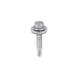 This is an image of Timco - Metal Construction Light Section Screws - Hex - EPDM Washer - Self-Drilling - Exterior - Silver Organic 5.5 x 32mm - (100 PCS Box) L32W16B