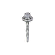 This is an image of Timco - Metal Construction Light Section Screws - Hex - EPDM Washer - Self-Drilling - Exterior - Silver Organic 5.5 x 38mm - (100 PCS Box) L38W16B