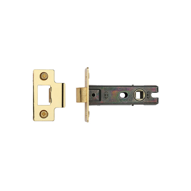 High quality image of the CE Tubular Latch 3" Polished Brass Finish | Sku. lal0082-pb | Discounted prices available from Trade Door Handles
