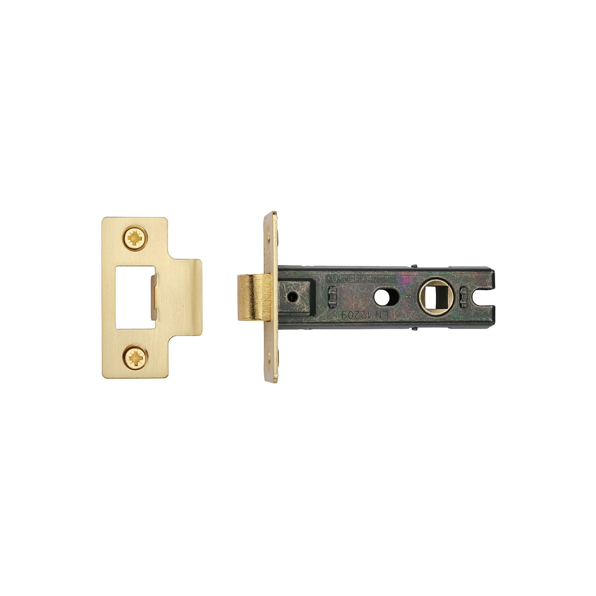 High quality image of the CE Tubular Latch 3" Satin Brass Finish | Sku. lal0082-sb | Discounted prices available from Trade Door Handles