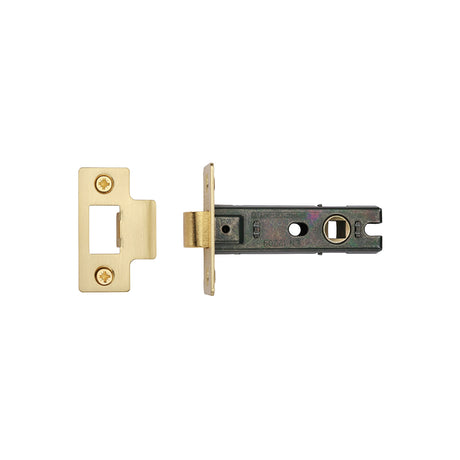 High quality image of the CE Tubular Latch 3" Satin Brass Finish | Sku. lal0082-sb | Discounted prices available from Trade Door Handles