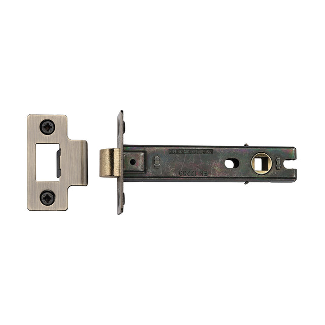 High quality image of the CE Tubular Latch 4" Antique Brass Finish | Sku. lal0083-at | Discounted prices available from Trade Door Handles