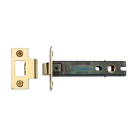 High quality image of the CE Tubular Latch 4" Polished Brass Finish | Sku. lal0083-pb | Discounted prices available from Trade Door Handles