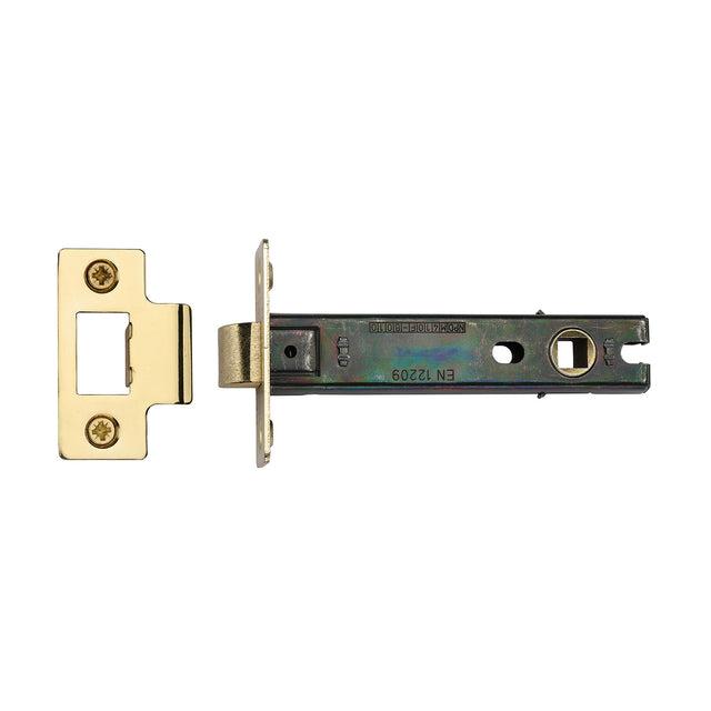 High quality image of the CE Tubular Latch 4" Polished Brass Finish | Sku. lal0083-pb | Discounted prices available from Trade Door Handles
