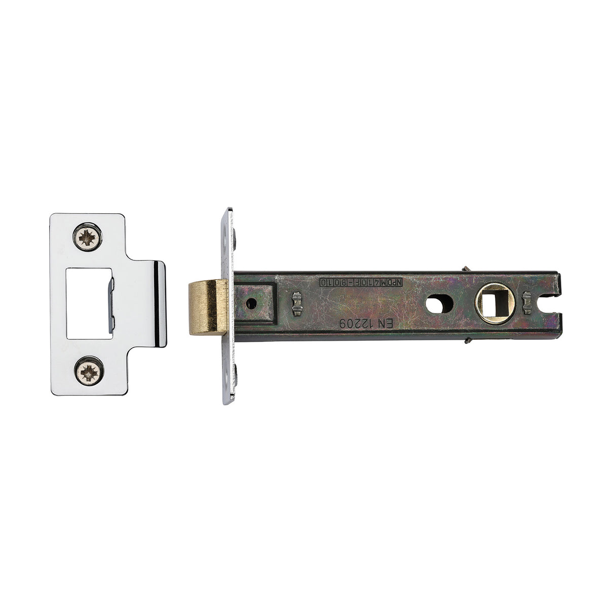 High quality image of the CE Tubular Latch 4" Polished Chrome/Nickel Finish | Sku. lal0083-pc-pn | Discounted prices available from Trade Door Handles