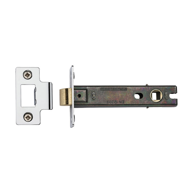 High quality image of the CE Tubular Latch 4" Polished Chrome/Nickel Finish | Sku. lal0083-pc-pn | Discounted prices available from Trade Door Handles