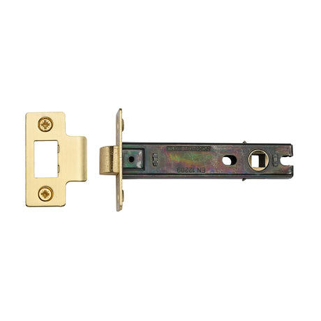High quality image of the CE Tubular Latch 4" Satin Brass Finish | Sku. lal0083-sb | Discounted prices available from Trade Door Handles