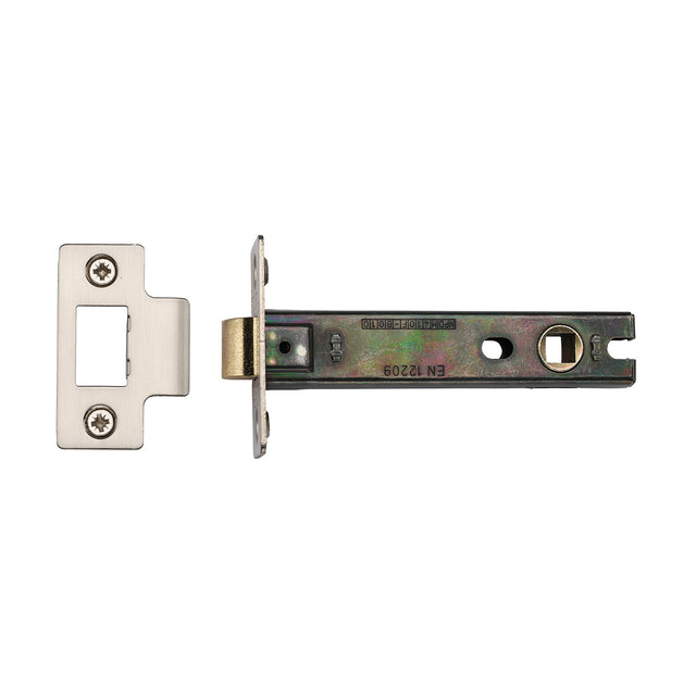 High quality image of the CE Tubular Latch 4" Satin Nickel/ Chrome Finish | Sku. lal0083-sn-sc | Discounted prices available from Trade Door Handles
