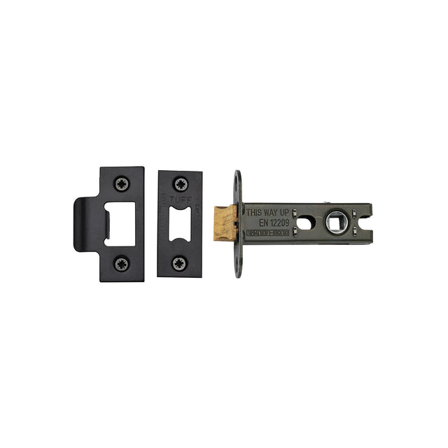 High quality image of the CE Heavy Duty Tubular Latch 3 Matt Black Finish
 | Sku. lal0137-blk | Discounted prices available from Trade Door Handles