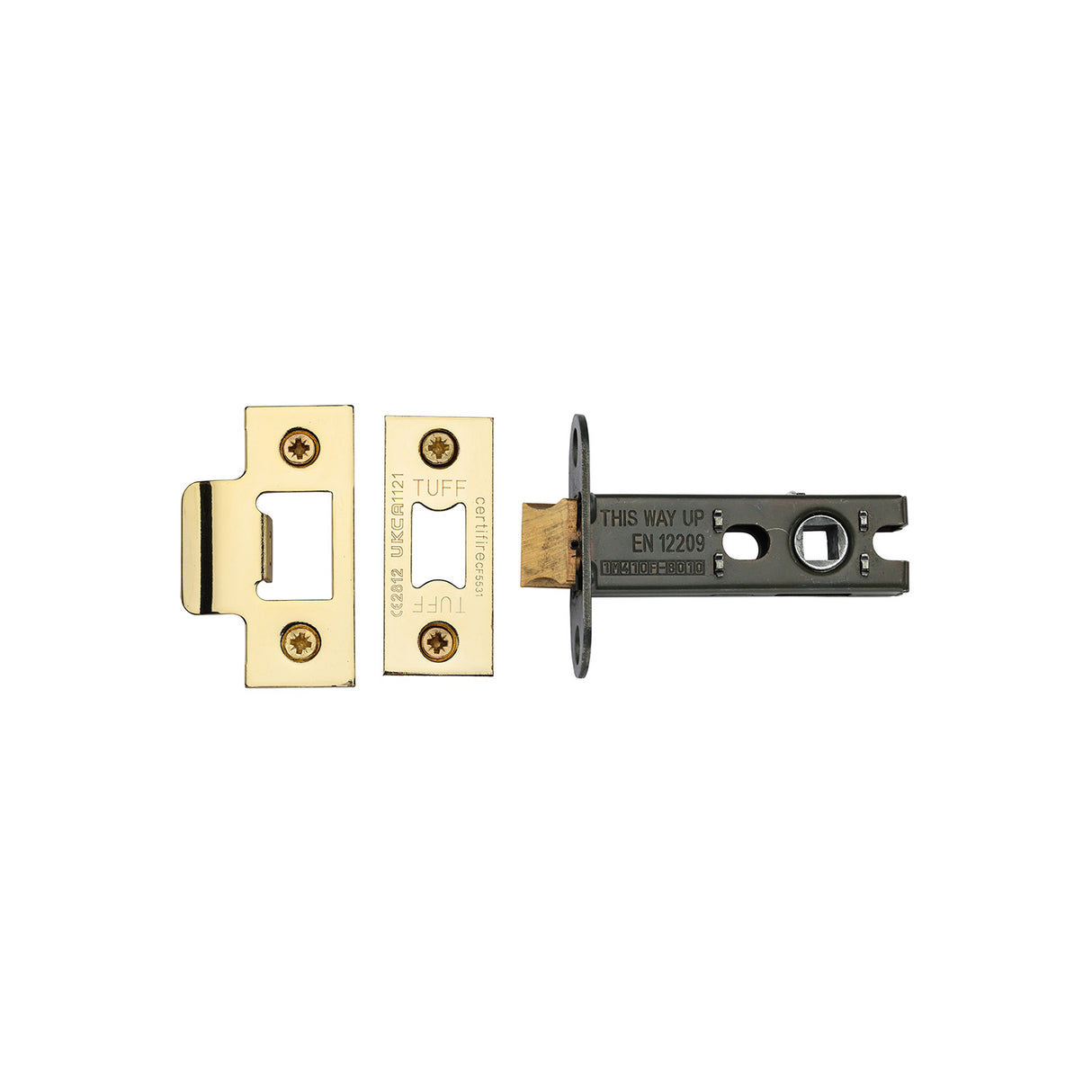 High quality image of the CE Heavy Duty Tubular Latch 3 Polished Brass Finish
 | Sku. lal0137-pb | Discounted prices available from Trade Door Handles