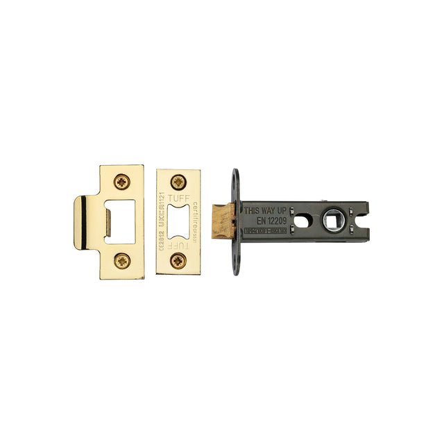 High quality image of the CE Heavy Duty Tubular Latch 3 Polished Brass Finish
 | Sku. lal0137-pb | Discounted prices available from Trade Door Handles